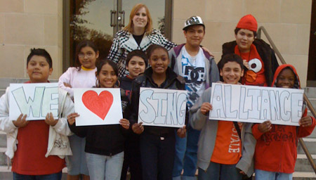 Danielle Milam with her class