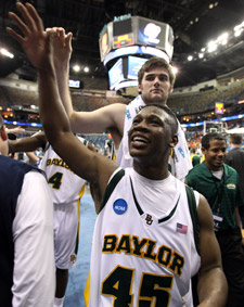Tweety Carter and Josh Lomers after the Bears' win