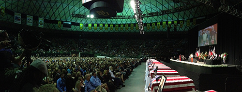 ferrell-west-apr13 Ferrell Center, site of ceremony for West firefighters