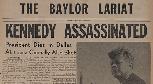 kennedy63-nov13 Kennedy Assassinated, Baylor Lariat, 1963