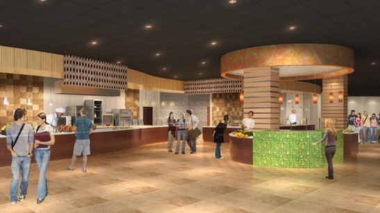 Rendering of new Memorial Dining Hall
