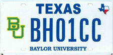 Baylor license plate
