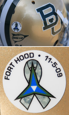 Baylor helmet sticker honoring Fort Hood