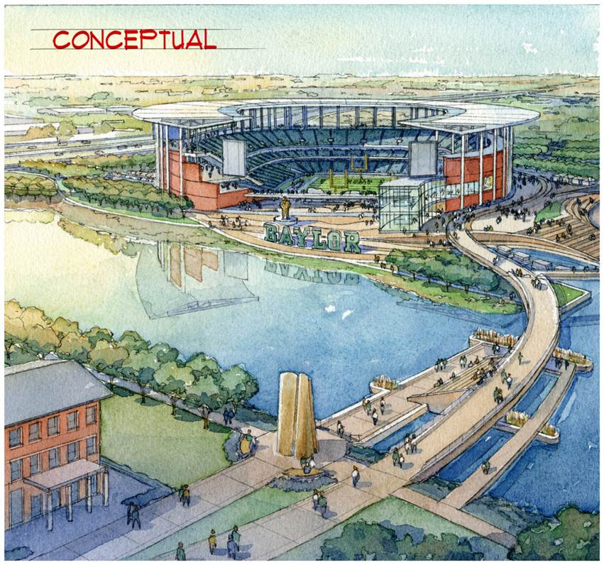 Conceptual drawing of possible new Baylor football stadium