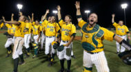 Baylor baseball celebrates the regional championship