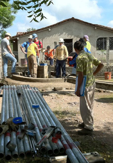 Working on a well in Nicaragua