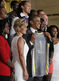 Lady Bears with President Obama