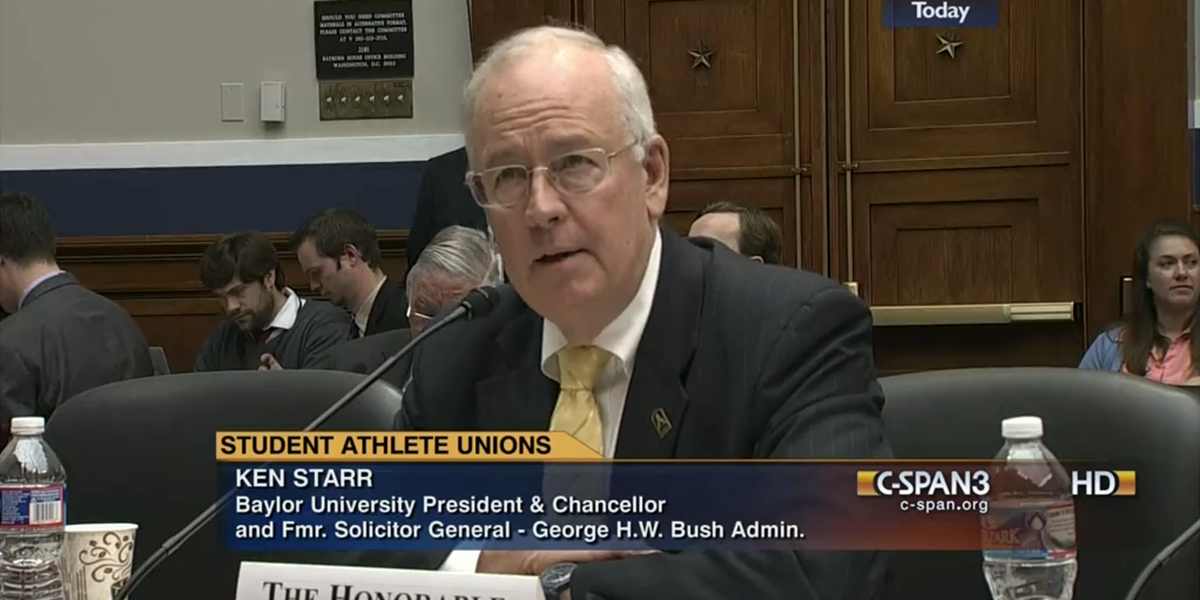 President Starr before a Congressional committee