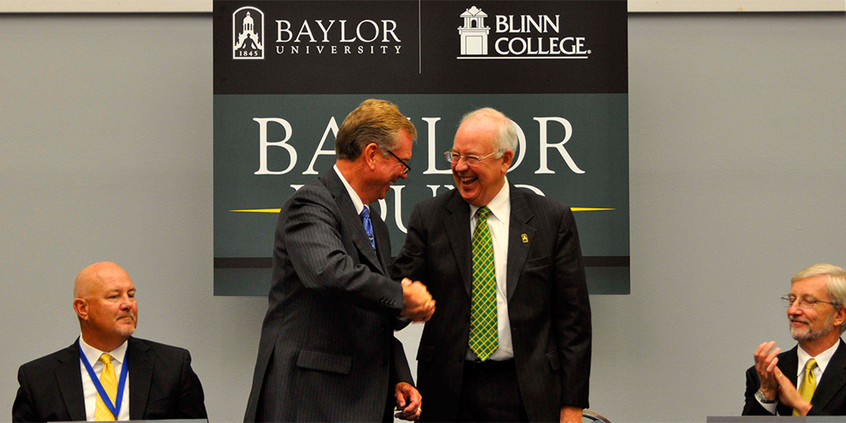 Blinn College President Harold Nolte and Baylor President Ken Starr