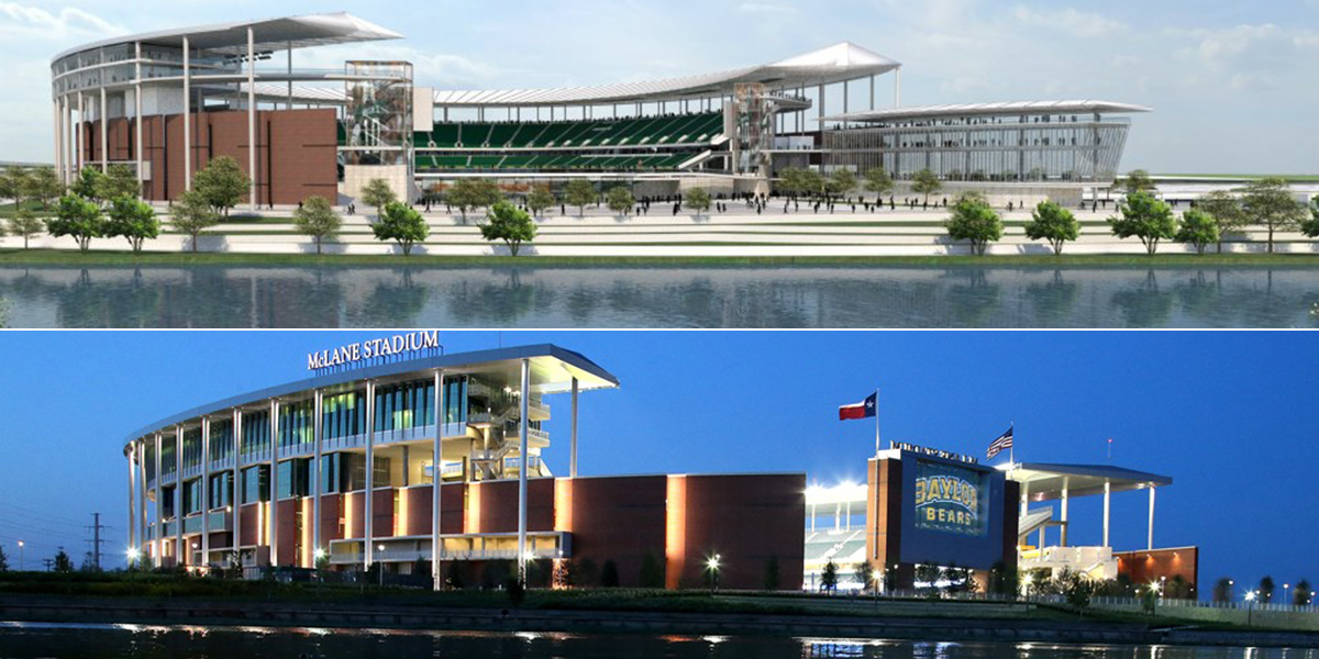 McLane Stadium rendering and final product
