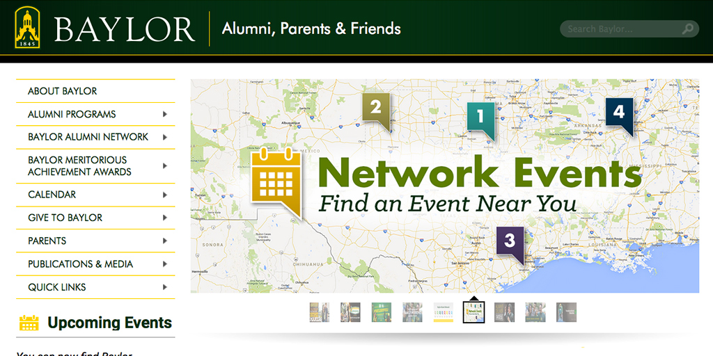 baylor.edu/alumni screenshot