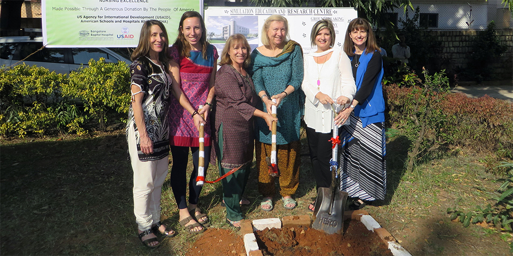 Baylor's Louise Herrington School of Nursing faculty and students participated in a groundbreaking ceremony for the new center in India.