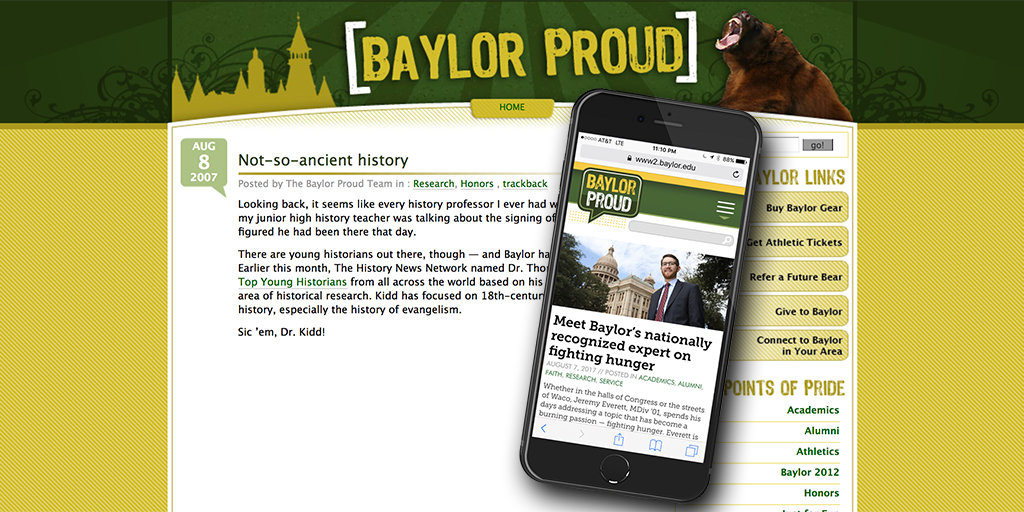 BaylorProud then and now