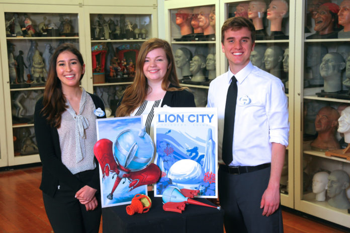 L-R: Baylor University teammates Andrea DeOliveira, Erin Saylor & Josh Martin, are finalists in Walt Disney Imagineering’s 27th Imaginations Design Competition. (c) Disney Photographer: Gary Krueger