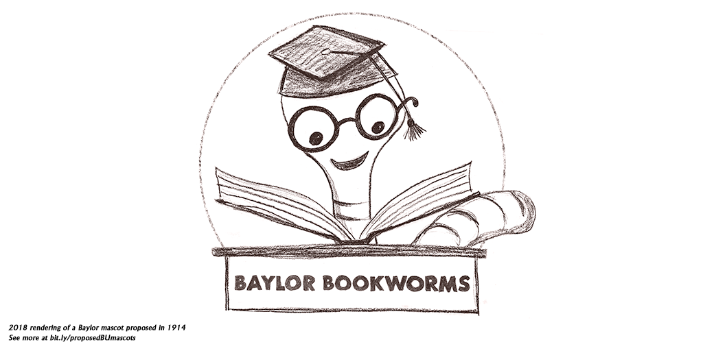 Baylor Bookworms "what if?" mascot rendering