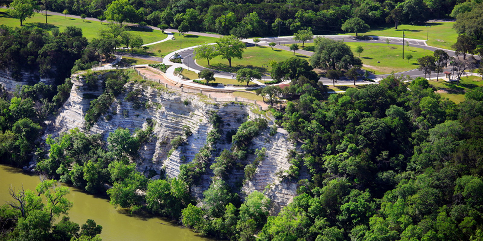 Aerial photo of Waco's Cameron Park