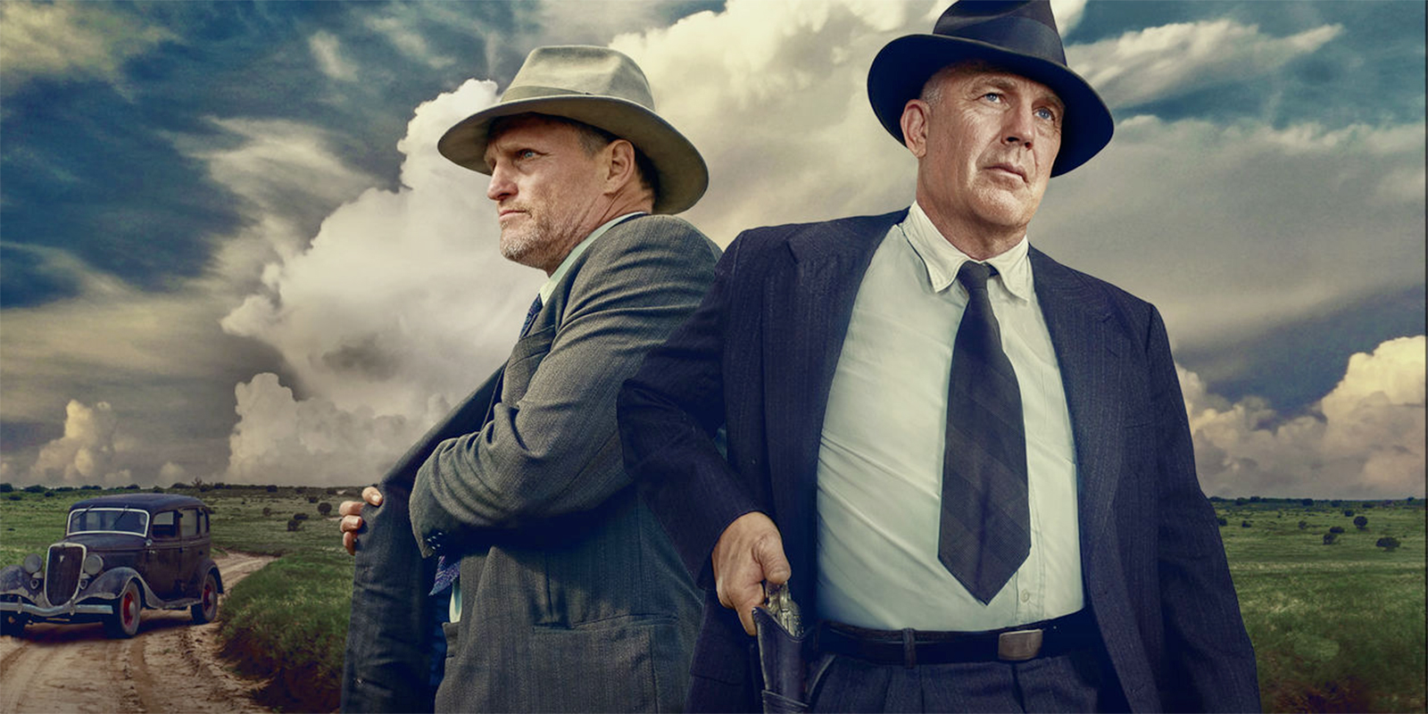 'The Highwaymen' image featuring Woody Harrelson and Kevin Costner