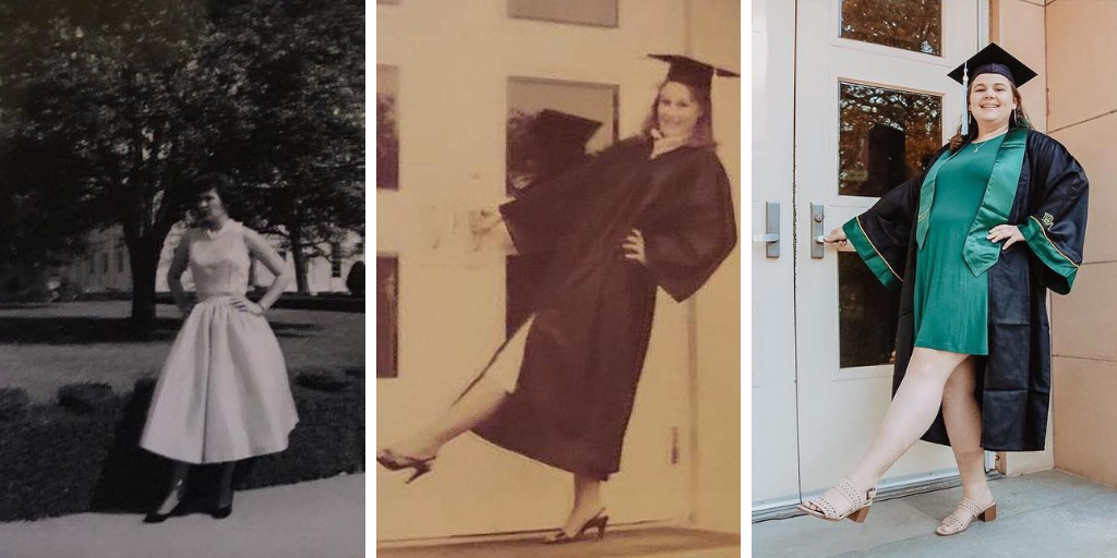 A graduating senior recreates photos her mother and grandmother took at Baylor
