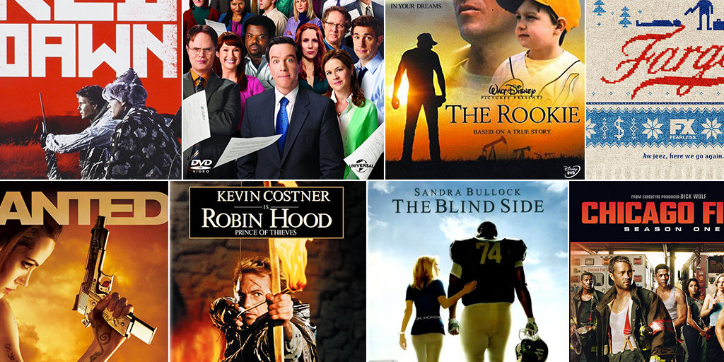 A collage of DVD covers from movies and films involving Baylor Bears