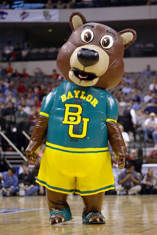 Baylor's inflatable mascot costume from the 2000s
