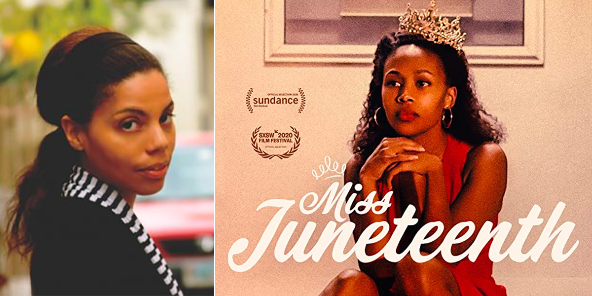 Channing Godfrey Peoples (left) and the "Miss Juneteenth" movie poster (right)