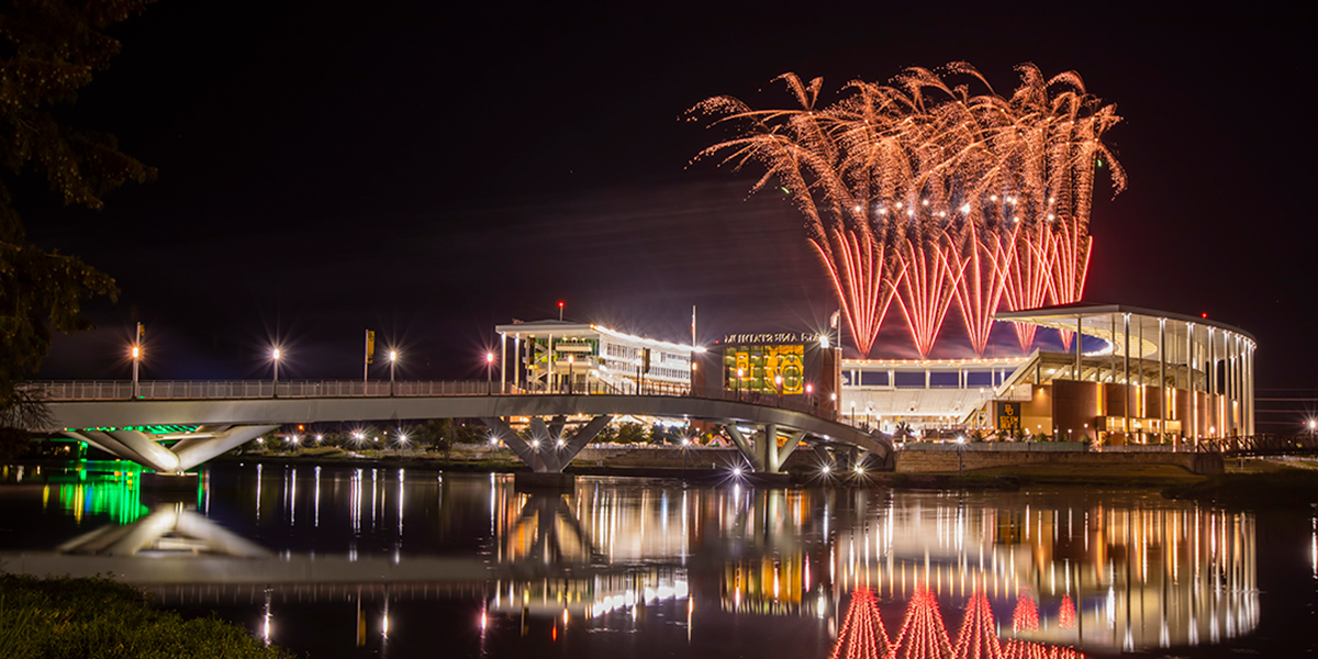 Fireworks over McLane Stadium