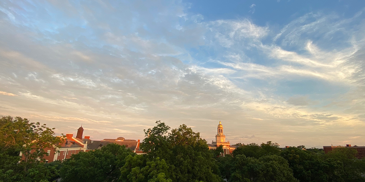 A swirl of clouds over Baylor's skyline