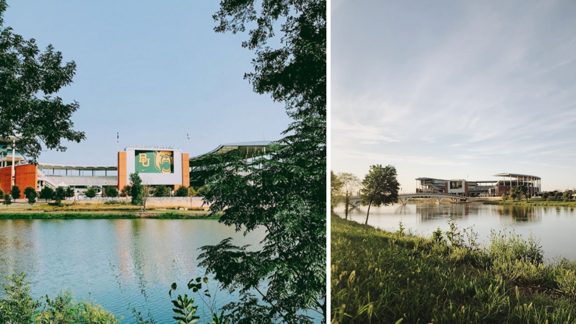 McLane Stadium as seen from across the Brazos River