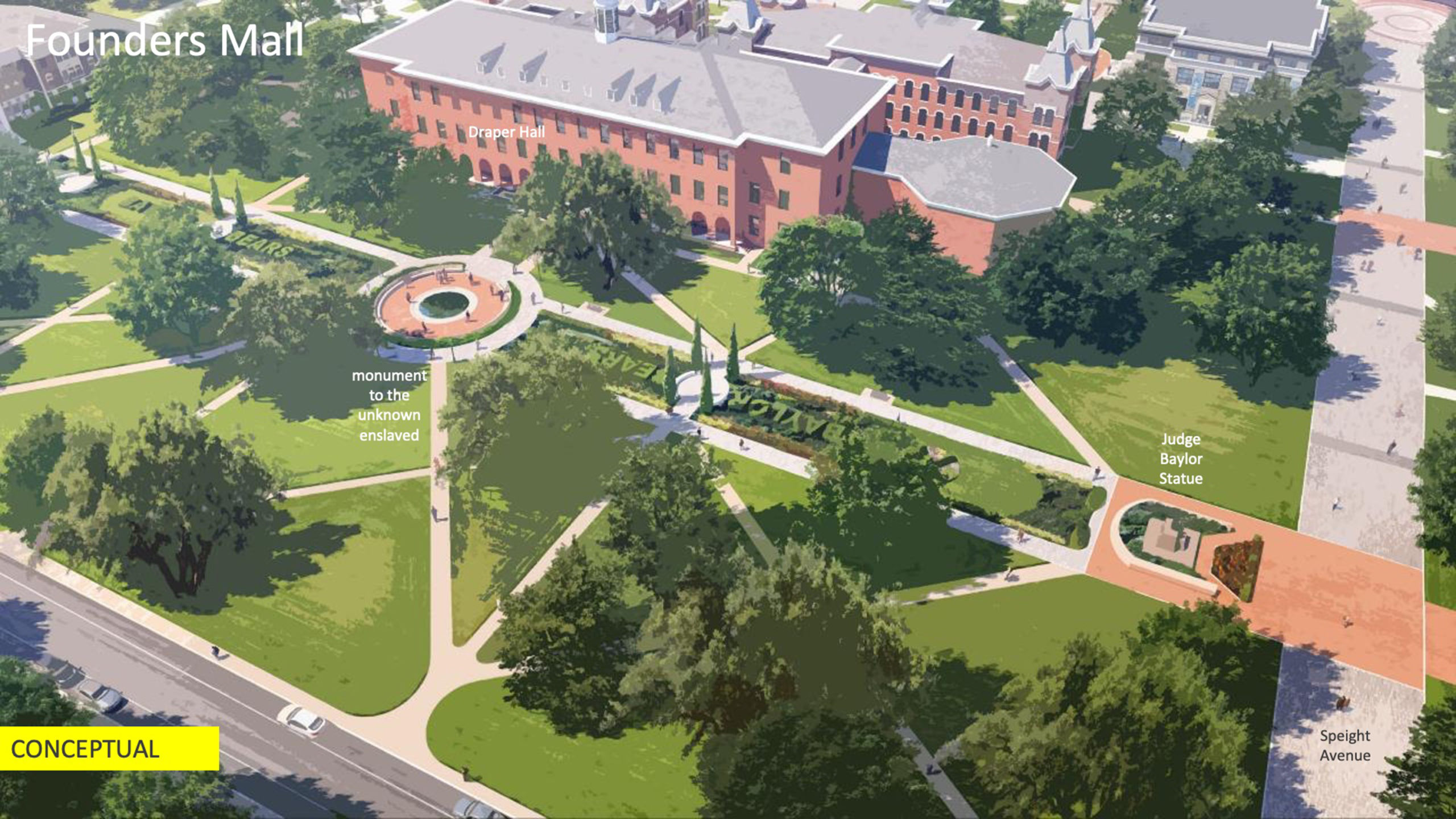 Conceptual rendering of updates planned for Founders Mall