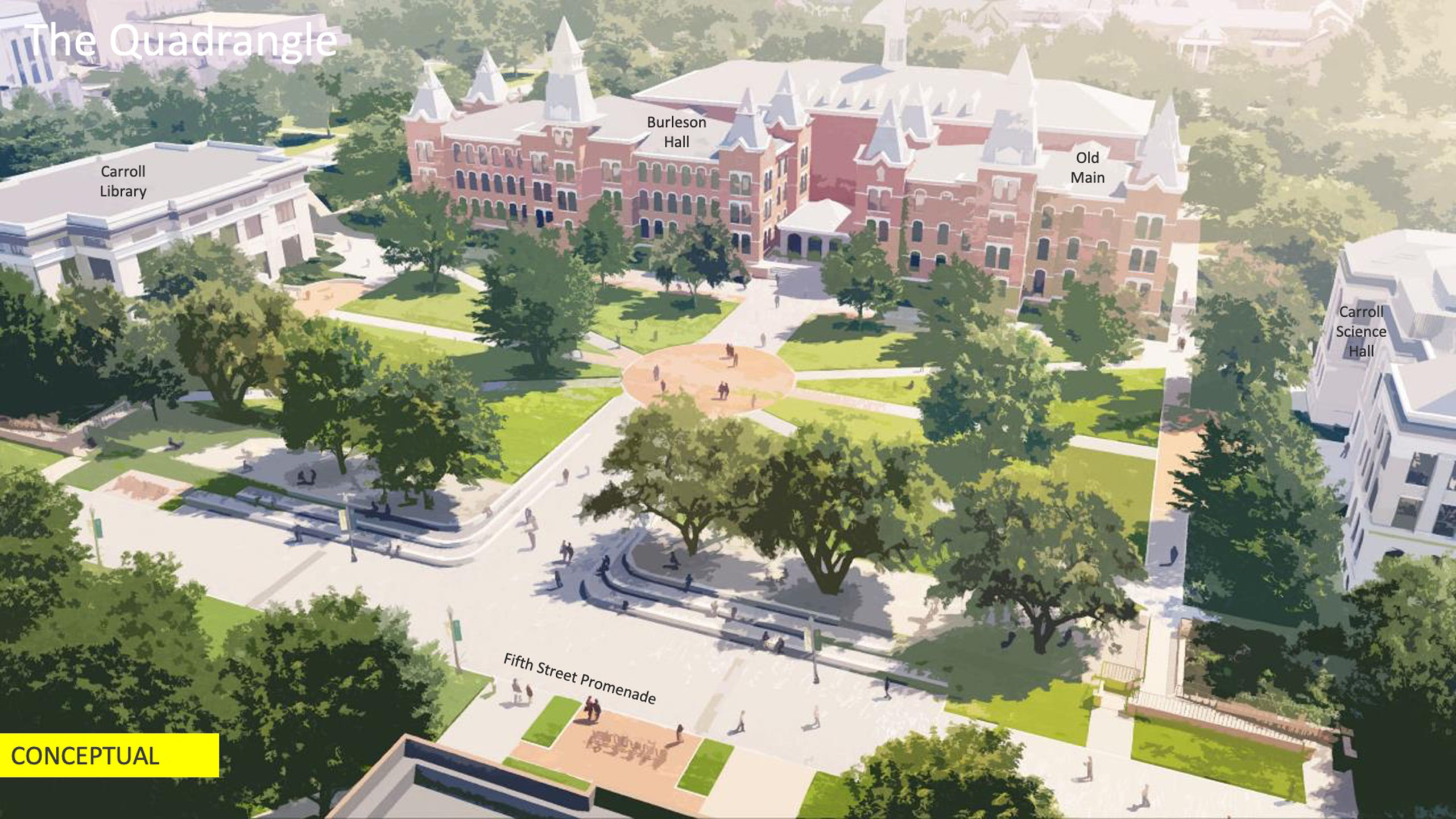 Conceptual rendering of updates planned for the Quadrangle
