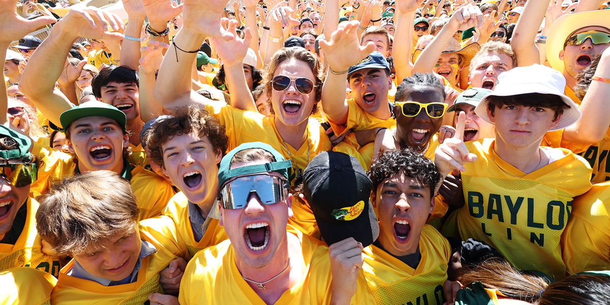 Students excited to run the Baylor Line
