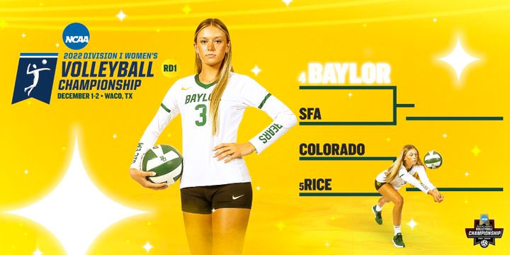 Baylor volleyball NCAA tournament graphic