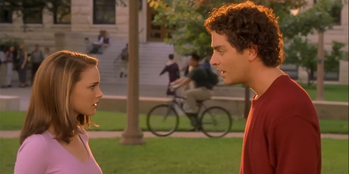Natalie Portman and James Frain in a scene from Where the Heart Is, filmed on Baylor's campus