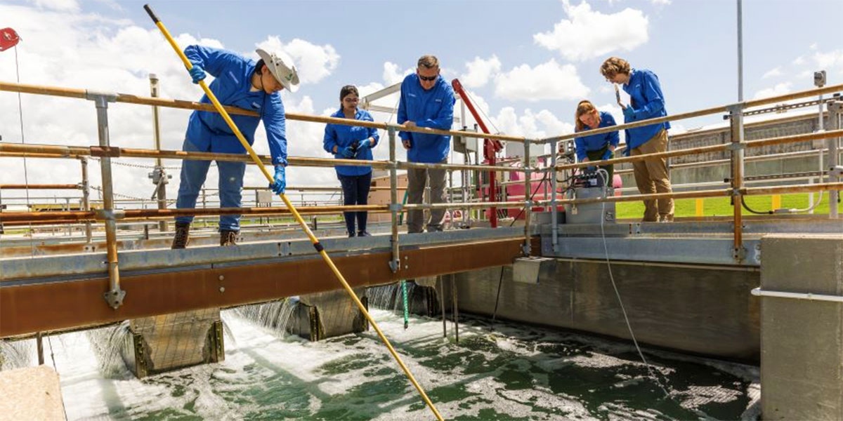 Bryan Brooks and his team conducting a water test